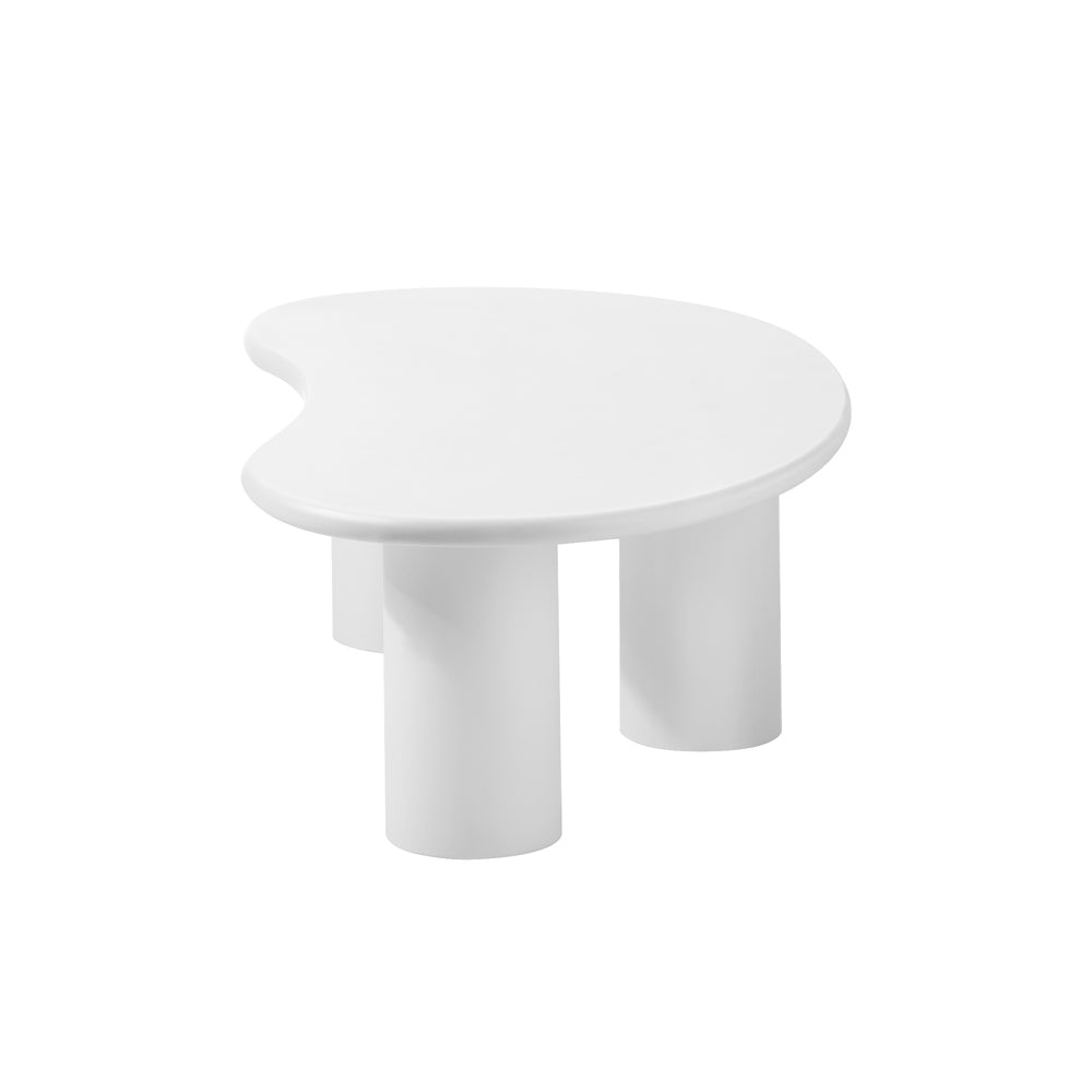 Oikiture Coffee Table Side Tables Living Room Irregular White