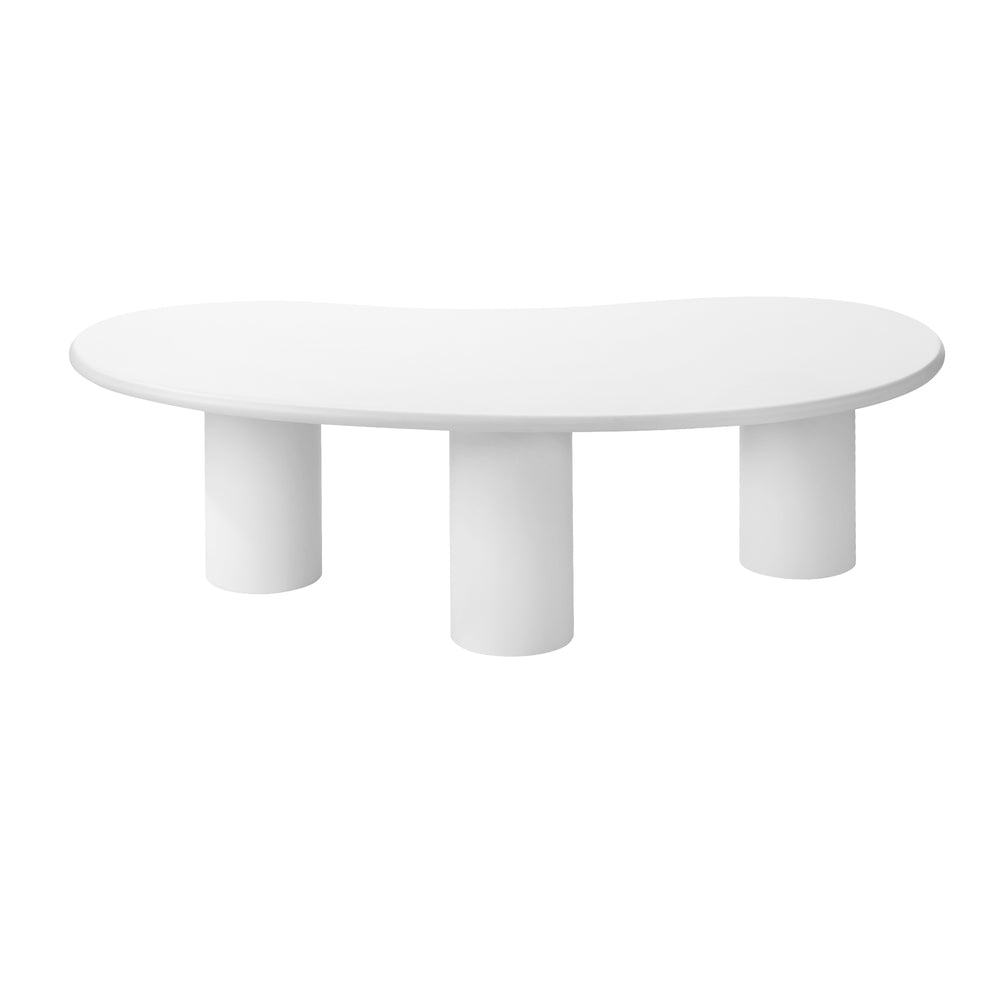 Oikiture Coffee Table Side Tables Living Room Irregular White