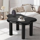 Oikiture Coffee Table Side Tables Black Irregular - Top-Down View