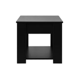 Oikiture Coffee Table with Lift Up Top Storage Space Wooden Black