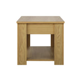 Oikiture Coffee Table with Lift Up Top Storage Space Wooden Beige - 45-Degree Angle