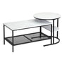 Oikiture Nesting Coffee Table Set of 2 Detachable Faux Marble