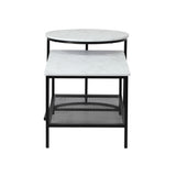 Oikiture Nesting Coffee Table Set of 2 Detachable Faux Marble