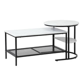Oikiture Nesting Coffee Table Set of 2 Detachable Faux Marble