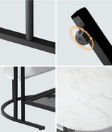 Oikiture Nesting Coffee Table Set of 2 Detachable Faux Marble - Rear View