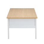 Oikiture Coffee Table Storage Drawers Natural White