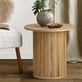 Oikiture Coffee Table Side End Tables Natural - Front View