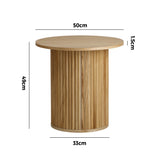 Oikiture Coffee Table Side End Tables Natural - Low Angle