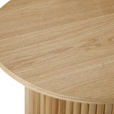 Oikiture Coffee Table Side End Tables Natural - Close-Up Angle