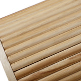 Oikiture Coffee Table Side End Tables Natural - Side View