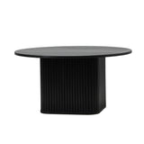 Oikiture Coffee Table Round Wooden Black