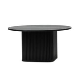 Oikiture Coffee Table Round Wooden Black - Extra Image