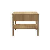 Oikiture Coffee Table with Storage Drawers Open Shelving Natural - Low Angle