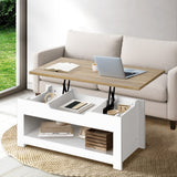 Oikiture Coffee Table Lift Up Top Hidden Storage Shelf