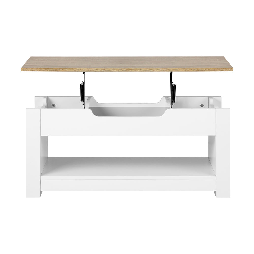 Oikiture Coffee Table Lift Up Top Hidden Storage Shelf