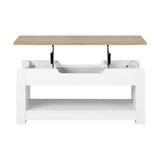 Oikiture Coffee Table Lift Up Top Hidden Storage Shelf - Front View