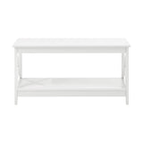 Oikiture Coffee Table Storage Rack 2-Tier White