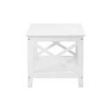 Oikiture Coffee Table Storage Rack 2-Tier White