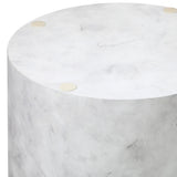 Oikiture Round Coffee Table Set of 2 Marble Effect White