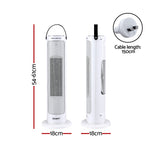 Devanti 2000W Ceramic Tower Heater Space Heaters Oscillating Indoor White - Front View