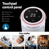 Devanti 2000W Ceramic Tower Heater Space Heaters Oscillating Indoor White - 45-Degree Angle