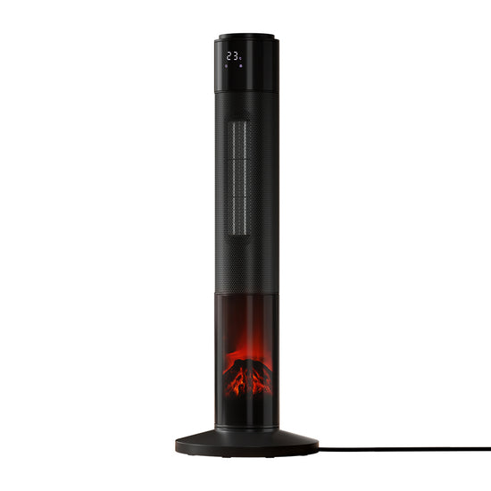 Devanti 2000W Ceramic Tower Heater with 3D Flame and Oscillation