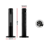Devanti 2000W Ceramic Tower Heater with 3D Flame and Oscillation