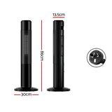 Devanti 2000W Ceramic Tower Heater with 3D Flame and Oscillation - Front View