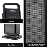 Devanti 2000W Ceramic Tower Heater Space Heaters Indoor Oscillating Black - Rear View