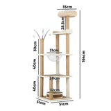 Alopet Cat Tree Rattan Cat Scratching Post 164CM - Side View