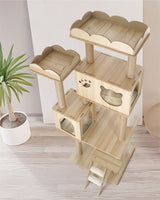 Alopet Cat Tree Tower Scratching Post Wood Condo 161cm - 45-Degree Angle