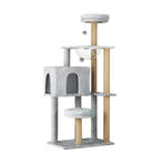 Alopet 140cm Cat Tree, Grey Cat Tower Scratching Post