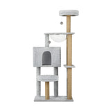 Alopet 140cm Cat Tree, Grey Cat Tower Scratching Post