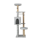 Alopet 140cm Cat Tree, Grey Cat Tower Scratching Post - 45-Degree Angle