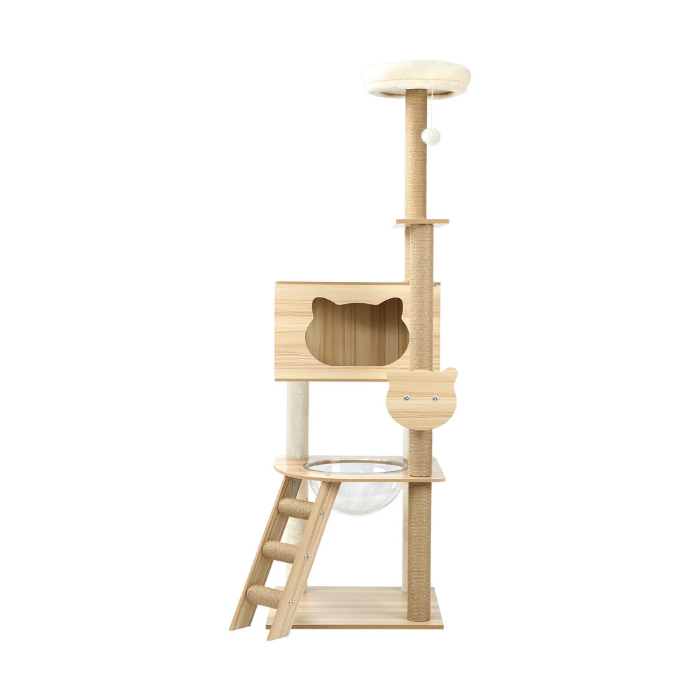 Alopet 162cm Wooden Cat Tree with Ladder
