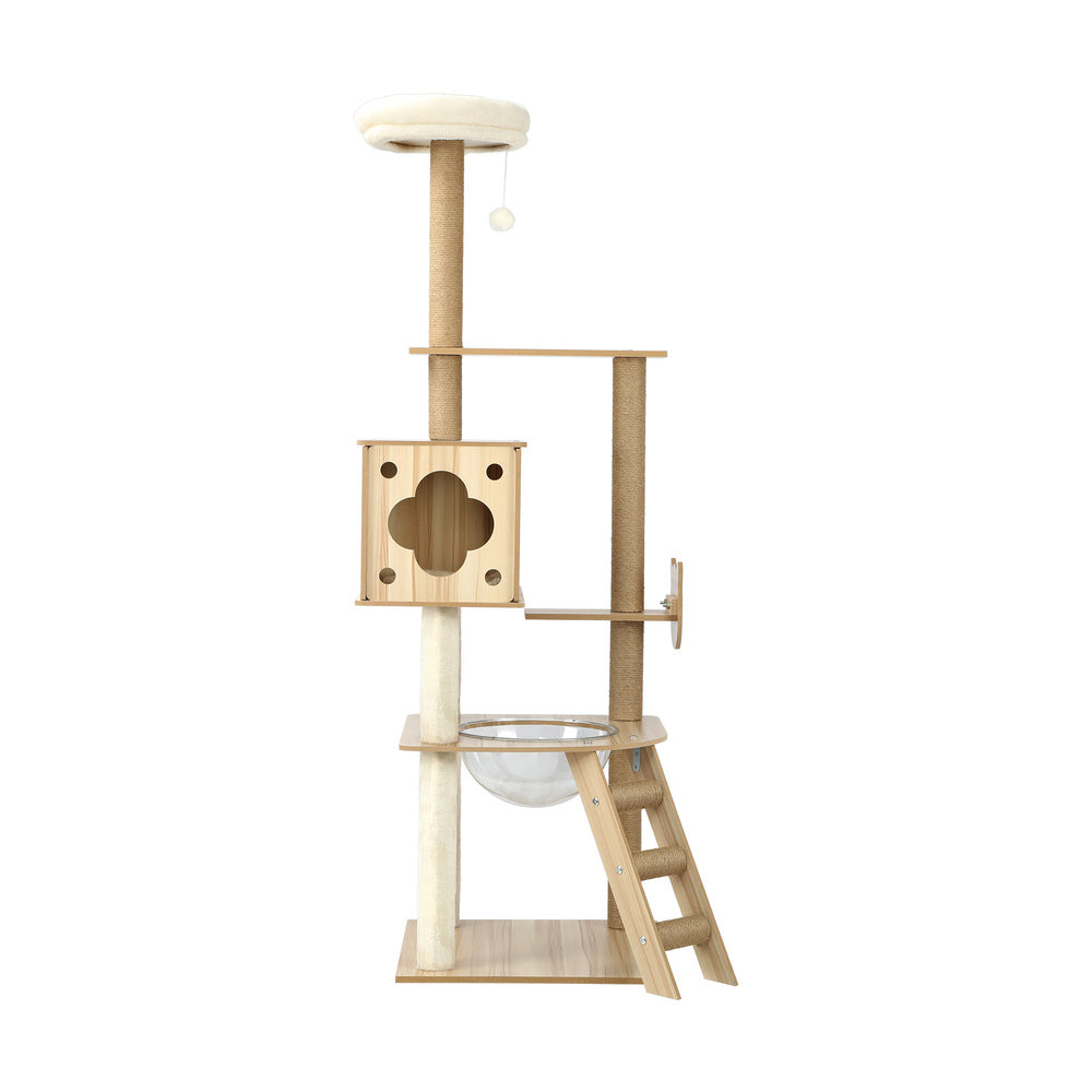 Alopet 162cm Wooden Cat Tree with Ladder