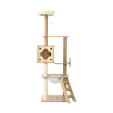 Alopet 162cm Wooden Cat Tree with Ladder - 45-Degree Angle