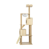 Alopet 190cm Wooden Cat Tree with Ladder - Top-Down View