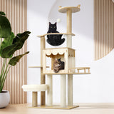 Alopet 131 cm Cat Tree with Scratching Post Cat Condo Ladder