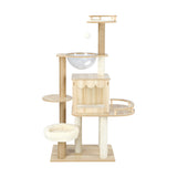 Alopet 131 cm Cat Tree with Scratching Post Cat Condo Ladder - Top-Down View