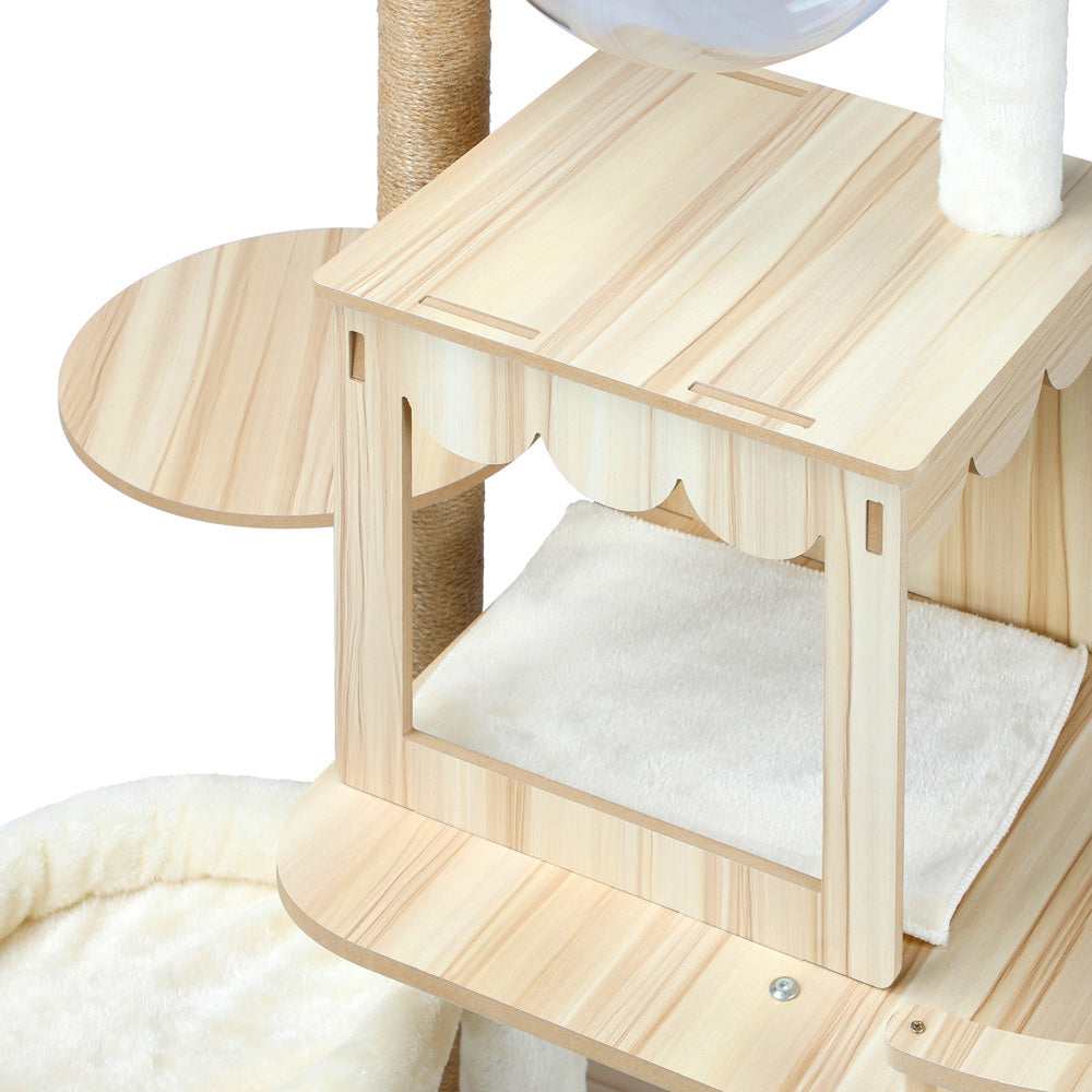 Alopet 131 cm Cat Tree with Scratching Post Cat Condo Ladder