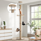 Alopet Cat Tree Wood Tower Scratching 270cm Post Floor to Ceiling