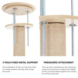 Alopet Cat Tree Wood Tower Scratching 270cm Post Floor to Ceiling - 45-Degree Angle