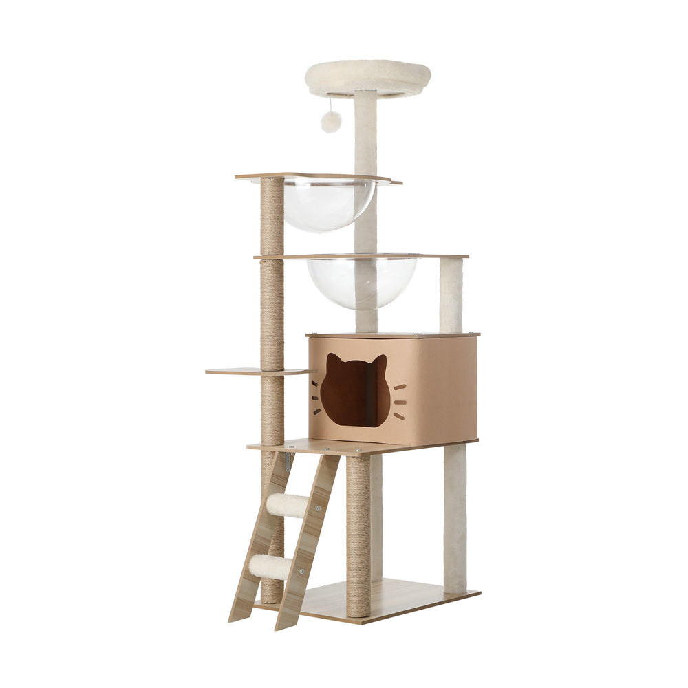 Alopet Cat Tree Wood Scratcher Condo Detachable House