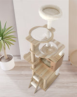 Alopet Cat Tree Wood Scratcher Condo Detachable House