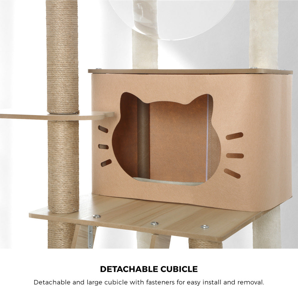 Alopet Cat Tree Wood Scratcher Condo Detachable House