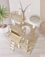 Alopet Large Cat Tree Wood Scratcher Condo House Bed 172cm - Close-Up Angle