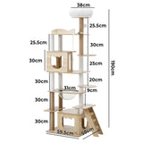 Alopet Cat Tree Tower Scratching Post Scratcher 190cm - Close-Up Angle