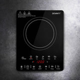 Devanti 2000W Induction Ceramic Cooktop with Touch Controls - Low Angle