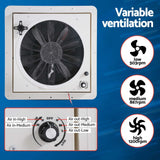 Weisshorn Caravan Air Vent Roof Hatch 12V Shower Fan Reversible Airlfow Rainy Use Camper - 45-Degree Angle